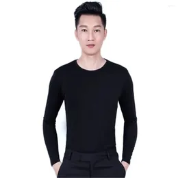 Stage Wear Men's Low Necked Black Colour Latin Dance Performance Shirt Boys' Ballroom Exercise Top Modal Breathable Fabric