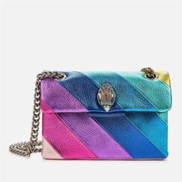 KURT GEIGER MINI KENSINGTON BASSE DELLA PERCHITÀ VERA PULTICA PUNSO RAINBOW CULLA CROGE CROGE CROPO CORSO DEL BODO DA 20 CM CON LOGO2396