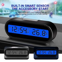 New Car Clock Digital Thermometer Time Watch 2 In 1 Auto Clocks Luminous LCD Backlight Digital Display Car Styling Accessories