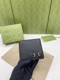 Women Leather Short wallet card holder Purses Money Clip Credit Card Dollar black wallets for woman with box