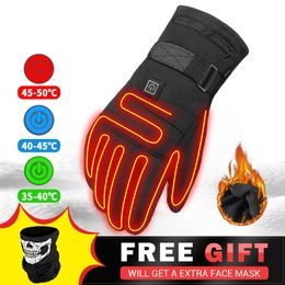 Five Fingers Gloves Winter Warm Electric Heated Gloves Thermal Heat Gloves Motorcycle Skiing Snowboarding Waterproof Heated Rechargeable Gloves 231208