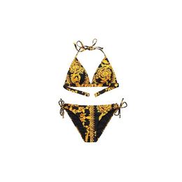 Swim Wear Gold Printing New Women S Designer 2 Piece Swimsuit Crop Top Beach Y Bikini Bra Set Classical Pattern Bathing Suit Swimwear Dh1Z0