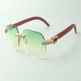 Designer micro-pave diamond sunglasses 3524024 with original wood arms glasses Direct s size 18-135mm268k