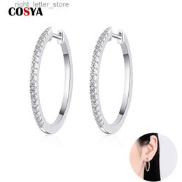 With Side Stones COSYA 925 Sterling Silver Large Moissanite Earrings Fashion PT950 For Women Drop Big Ear rings Party Fine Jewellery Gift Wholesale YQ231209