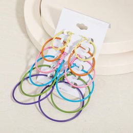 Hoop Earrings 6/12 Pairs Fashion Large Circle Metal Silver Gold Colour Jewellery Party For Women Girls Gift Accessories