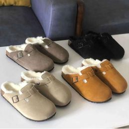 Boston Shearling Sandals fur mule slipper Designer Clogs Suede Leathe Slippers Wook Fur Cork Flat Slides Clog Arizona Mayari men women Fashion trend 5867