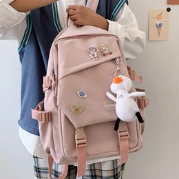 Fashion Women Backpack Waterproof Nylon Kawaii School Bag For Teenager Girls College Student Laptop Mochila Cute Femal Rucksack187H