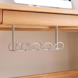 Hooks & Rails Under Desk Management Tray Table Bottom Power Cable Organizer Plug Storage Basket Shelf Wire Strong Holder Socket Ha264r