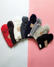 8 Colours Winter Knitted Beanie Fashion Designer With Ball Rhombus Crochet Brand Warm Women Skull Caps9221021