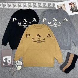 Men's sweater Wool with letter pattern Letter p sweaters men designer crew neck sweatshirt Knitted long sleeve unisex outerwear Warm top Men's prad sweater