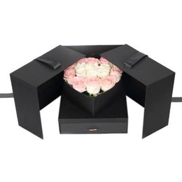 Flower Gift Box DIY Cube Shape Gift Box Innovative Anniversary Birthday Wedding Valentines Day Surprise246T