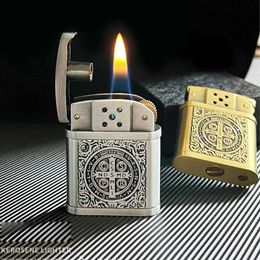 Unique Metal Constantine No Gasoline Cigarette Lighter Retro Petrol Trenches Kerosene Hell Detective Armour Oil Fire Gadgets