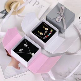 Ribbon jewelry gift box general gift wrap boxes ring necklace earring box Valentine's day present supplies312Q