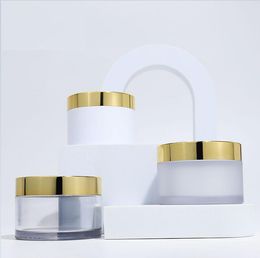 wholesale 80g 100g 120g Travel cream jar bright gold cap facial mask bottle PET large capacity frosting bottles