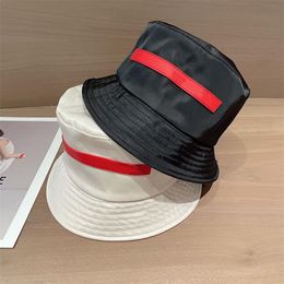 Fashion Bucket Hat Designer Casual Cap for Man Woman New Summer Fisherman Hats Flat Letter Striped Caps White and Black Top Qualit246n