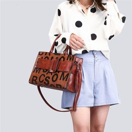 Bags Vintage 3 Sets Leather Letter Big Belt Buckle Handbags Designer High Quality Shoulder Crossbody for Women Tote Bag188r