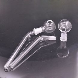 Separate Two Parts Hand Smoking Pipe 30mm Ball Thick Tube Glass Oil Burner Pipe Tobcco Dry Herb Oil Nails Pyrex 10mm Joint Glass Pipe 5pcs