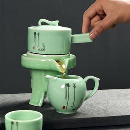 China Kung Fu Tea Set 6 Cups Fair Cup Rotate Water Teapot Ceramic Tea Pot Cup Chinese style teaset gift Coffee Tea Sets263v