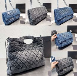 Evening Bags Blue Grey Denim Designer Shoulder Bags High Quality Cowboy Chain Tote Womens Luxury Flap Diamond Lattice Wallet Crossbody Classics Clutch Totes Purse