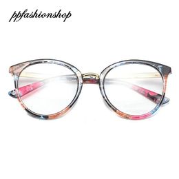 Men Women Retro Sunglasses Flat Mirror Female Day Night Eyewear Printed Flowers Optical Glasses With Box2839