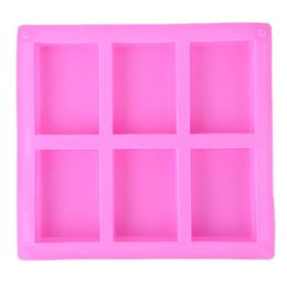 6 Cavities Handmade Rectangle Square Silicone Soap Mould Chocolate DOOKIES Mould Cake Decorating Fondant Moulds 1 Piece313Z