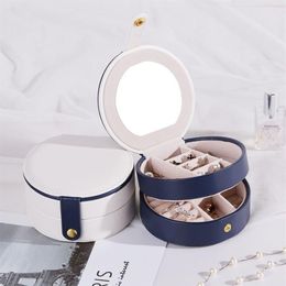 New Jewellery Box Simple Small Jewellery Storage Box Earrings Ring Necklace Storage Case Travel Cosmetics Beauty Organiser Container Y266z