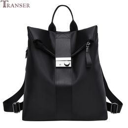 Transer Women Backpack Vintage Pu Leather Backpacks 2019 Fashion Korean Student Bags For Teenager Girls Casual Travel Backbag #251j