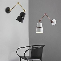 Wall Lamps Modern Long Swing Arm Black Lamp Sconce For Room Studio Beside Wandlamp Aplique De Pared Indroo Home Fixtures203T