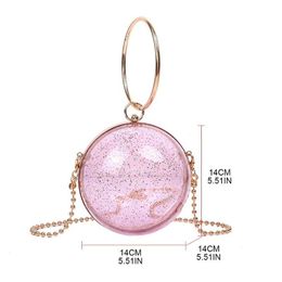 Evening Bags Round Ball Clear Purse Acrylic Box Clutch Bag Transparent Stadium Approved Crossbody Shoulder Handbag For Women & K5D270r