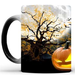 Mugs Brand 301-400ml Creative Colour Changing Mug Coffee Milk Tea Cup Halloween Novelty Gift For Friends238g