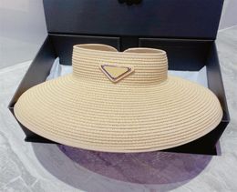 Grass Braid Designers Visors Hat For Womens Men Fashion Brand Straw Hats Women Luxury Designer Casquette Beach Sunhat High Quality4957770