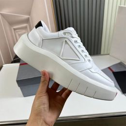 Luxury designer thick soles increase daddy shoes Black men's casual sports running shoes lace-up leather small white shoes 2023 new flat shoes travel training shoes