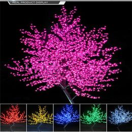 Outdoor LED Artificial Cherry Blossom Tree Light Christmas lamp 864pcs Bulbs 1 8m Height Rainproof fairy garden decor255h