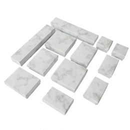 24pcs cardboard jewelry box display box necklace bracelet earrings square rectangular marble white WY606240s