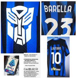 Home Textile 2023 TRANSFORMERS LAUTARO DIMARCO THURAM BARELLA CALHANOGLU Maillot Heat Transfer Iron ON Soccer Patch Badge