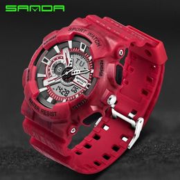 Mens Watches Top SANDA Digital-watch G Style Military Sport Men LED Quartz Digital Watch Reloj Hombre Wristwatches183w