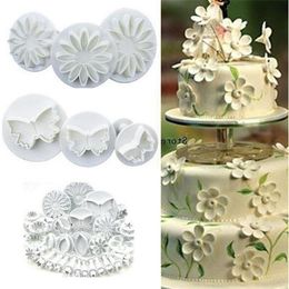 Newest 10sets Flower Leaf Shapes 33pcs Sugarcraft Plungers Cutters rolling pin Cake Decorating Tools DOOKIES molds304q