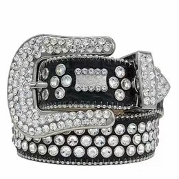 2022 Designer Bb Belt Simon Belt for Men and Women sparkly Diamond Belt in Black medium black blue white multi-color with sparkly 169E