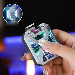 2023 NEW Mecha Wind Twin Arc Lighters Outdoor Camping Lighting USB Lighter Exquisite Gifts Windproof Cigarette