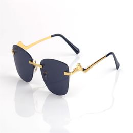 Rimless Sunglasses For Men Gradient Oversized Clear Lens Metal Tiny wire Alloy irregular Frame UV400 Women Vintage Sun Glasses Ret243V
