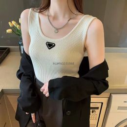 Womens T Shirts Soft Silk Knits Sleeveless Woman Tees Shirts Vest Women Slim Vests Shirt Design Summer Lady Short Tops Breathable shirt