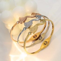 single fox press sand rose gold bracelet titanium steel bracelet Korean version fadeless bracelet