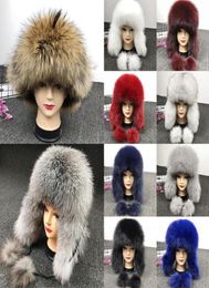 Berets Winter Russian Style Genuine Fur Bomber Hats Natural 100 Real Hat With Warm Soft Ear Flaps For WomenBerets BeretsBerets5203454