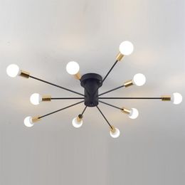 Creative Iron Spark Living Room Ceiling Lamp Bedroom Spider Ceiling Light Modern Nordic American Corridor Ceiling Light Fixtures344u