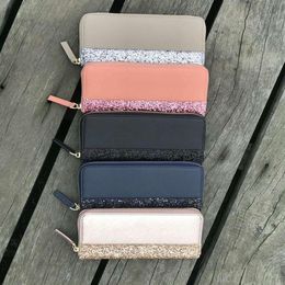 Whole 5 colorsClassic standard wallet for men PU fashion damier long purse moneybag zipper pouch coin pocket note compartment 264t