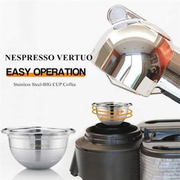 BIG CUP Espresso Capsulas Recargables Nespresso Vertuoline & Vertuo Stainless Steel Refillable Coffee Philtre Reusable Pods 210331271q