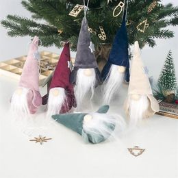 Christmas Decorations Lovely Plush Gnome Doll Pendant Kids Xmas Gift Toy Tree Ornaments Window Display Party Decoration1238M
