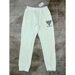 Casablanca Letter Triangle Tennis Club Embroidered Sweatpants White Casual Pants Casablanc Cotton Sportpants