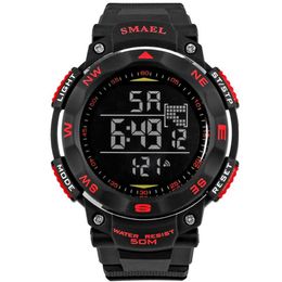 SMAEL Digital Watches 50m Waterproof Sport Watch LED Casual Electronics Wristwatches 1235 Dive Swimming Watch Led Clock Digital217T