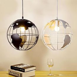 IN stock Modern chandeliers Globe Pendant Lights Black White Color Pendant Lamps for Bar Restaurant Hollow Ball Ceiling Fixtur246G